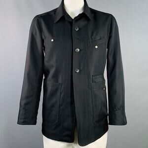 DIET BUTCHER Size L Black Twill Polyester Utility Jacket